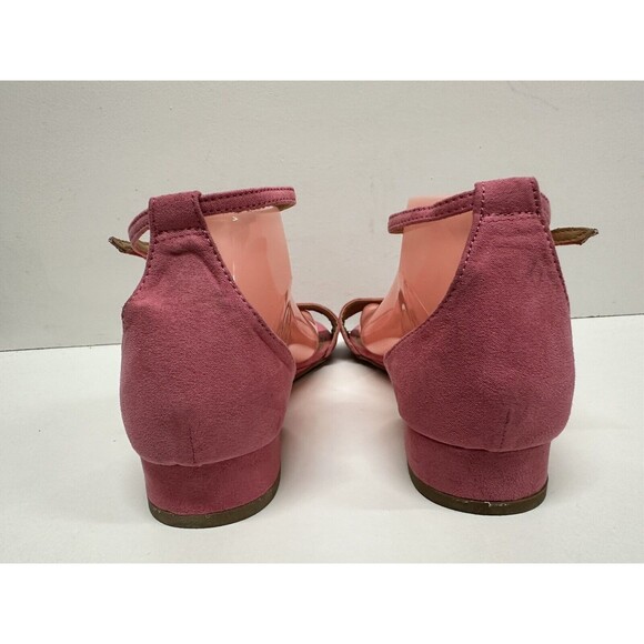 Fioni Sandals Women size 11W comfort open toe ankle strap flats pnk fabric upper - Picture 7 of 10